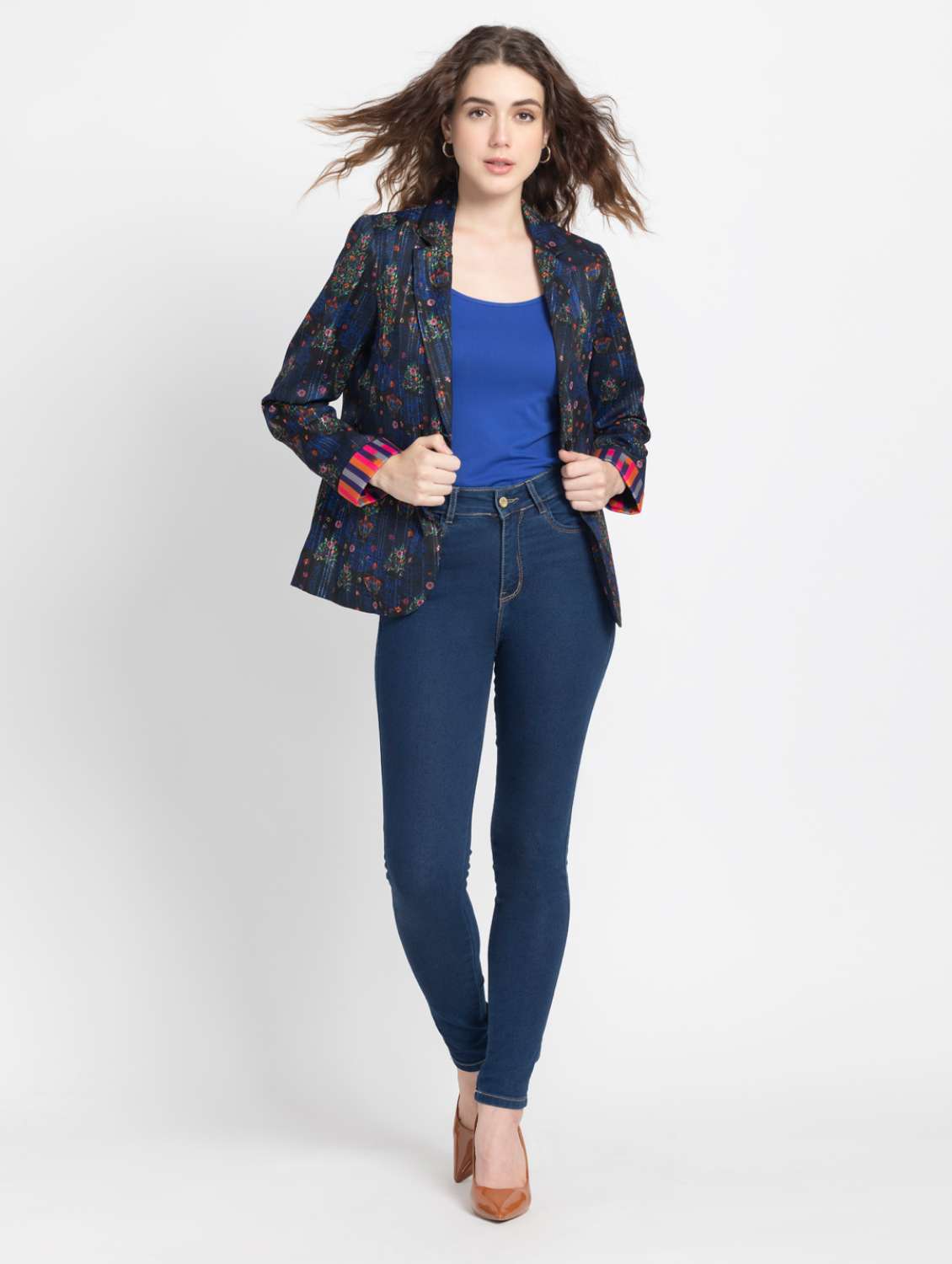 women floral printed long sleeve casual blazer - 21630511 -  Standard Image - 3