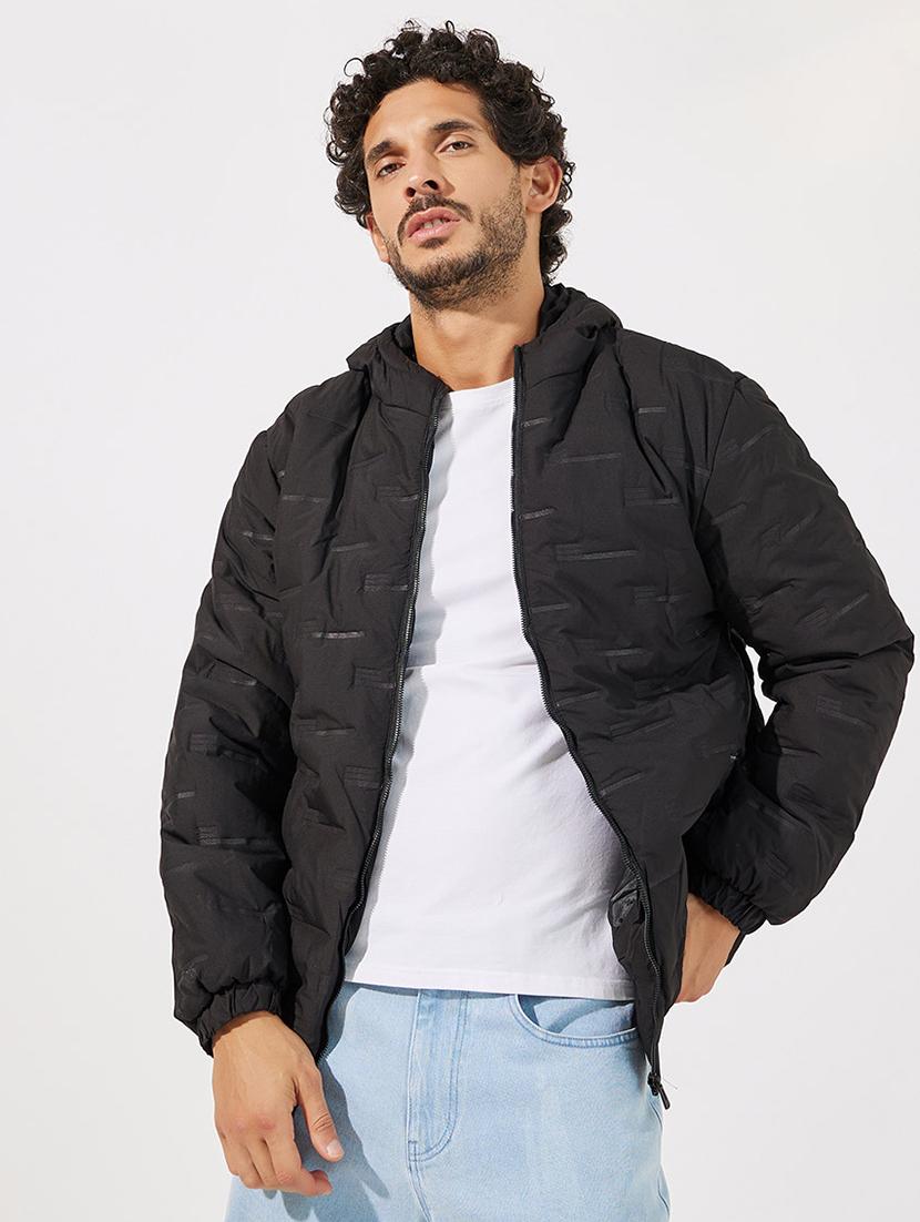 men black hooded bomber jacket - 21630610 - Zoom Image - 0