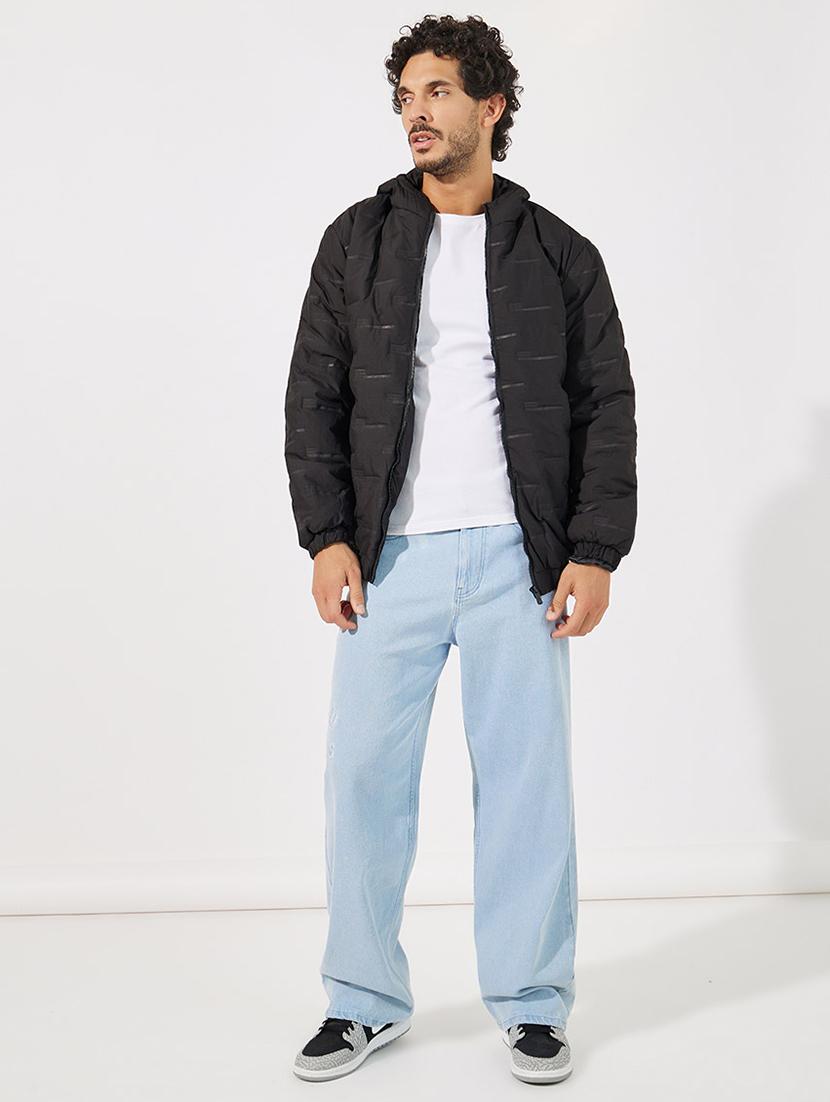 men black hooded bomber jacket - 21630610 - Standard Image - 3