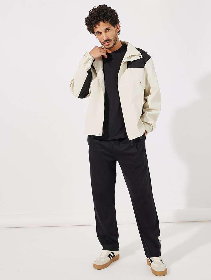 men color block hooded casual jacket - 21630612 -  Standard Image - 3