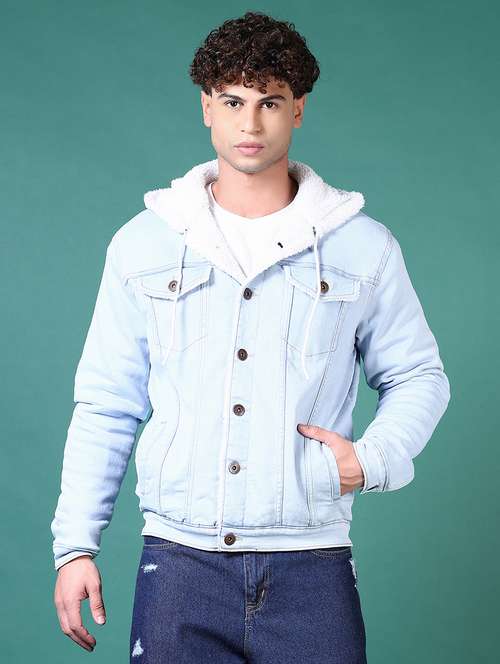 men long sleeves solid denim casual jacket - 21630695 -  Standard Image - 0