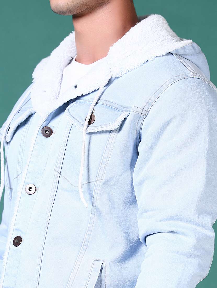 men long sleeves solid denim casual jacket - 21630695 -  Standard Image - 5