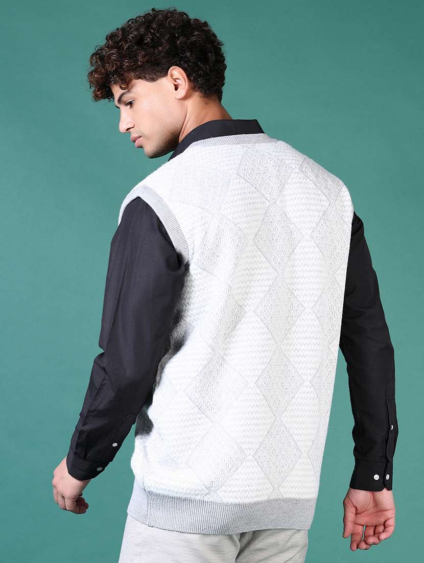 men self design sleeveless pullover - 21630702 -  Standard Image - 3