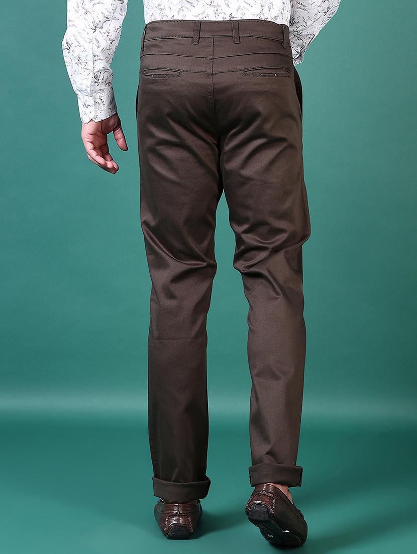 men solid mid rise chinos trouser - 21630794 - Standard Image - 3