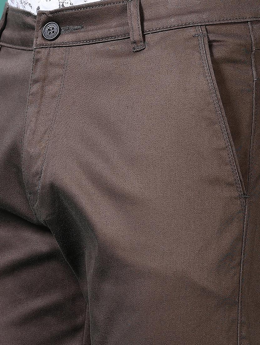 men solid mid rise chinos trouser - 21630794 - Standard Image - 5
