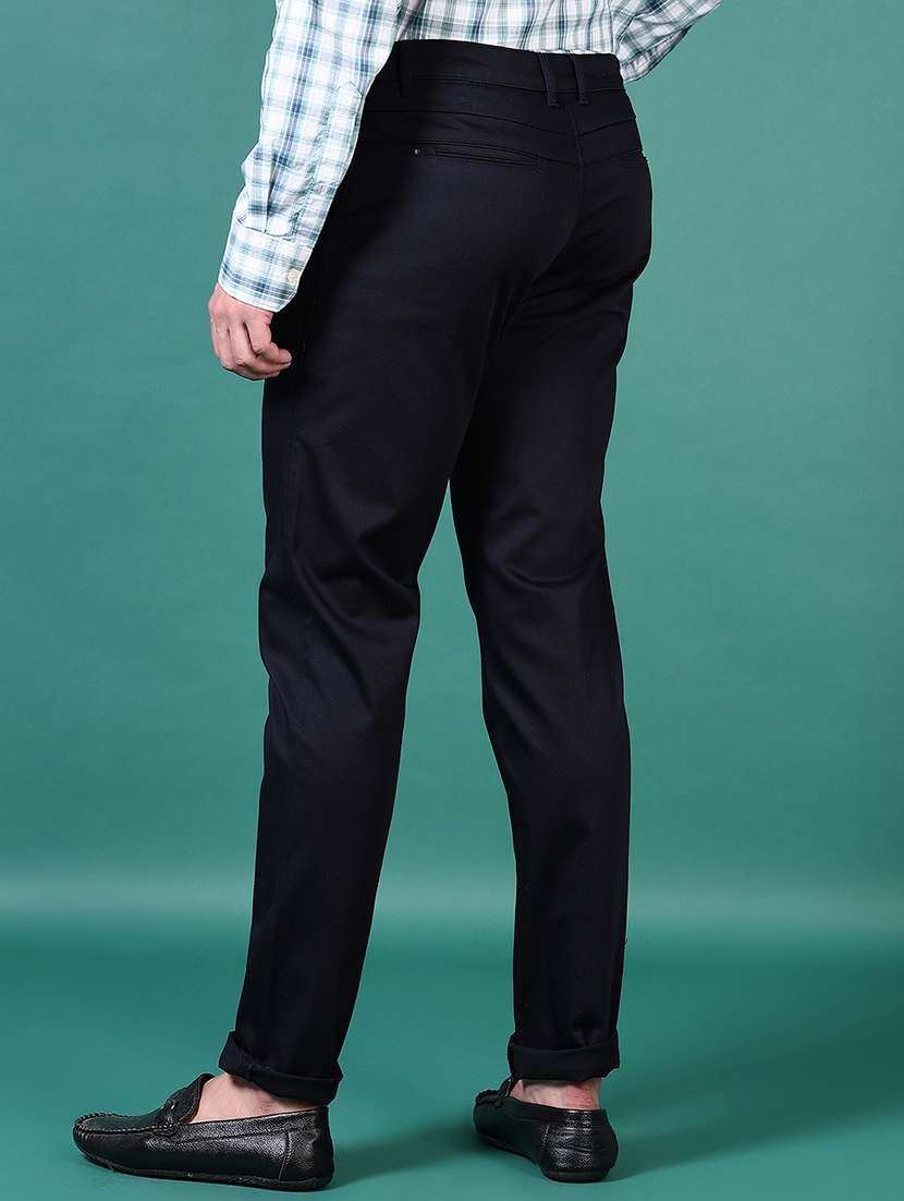 men solid mid rise chinos trouser - 21630796 -  Standard Image - 3