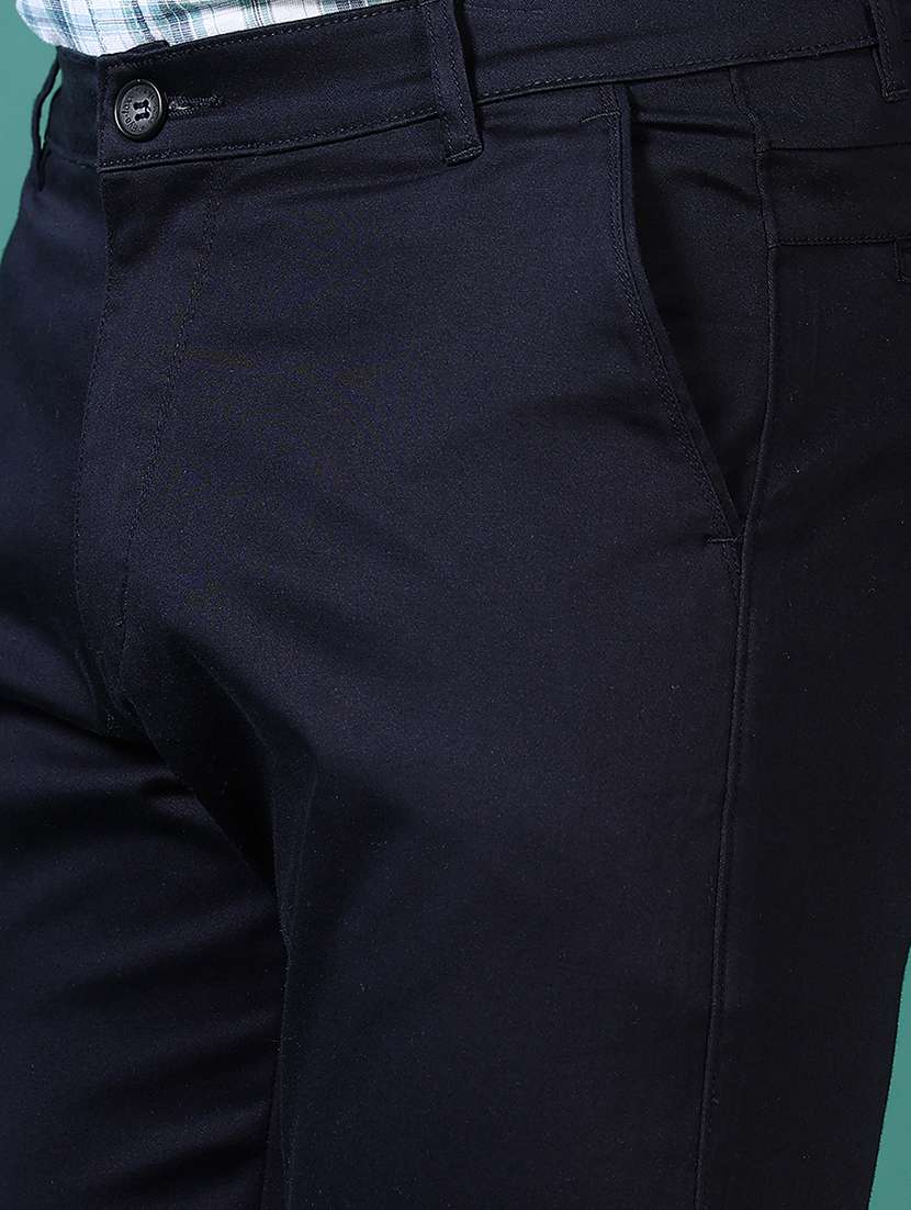 men solid mid rise chinos trouser - 21630796 -  Standard Image - 5
