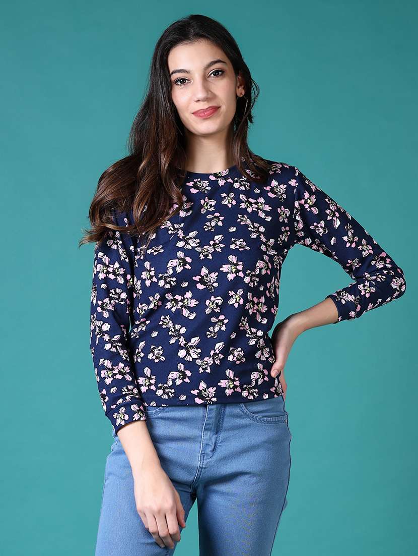 women floral printed long sleeve t-shirt