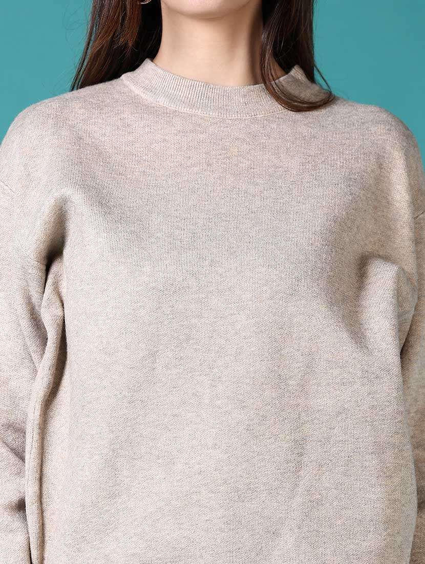 women solid long sleeves pullover - 21630969 -  Standard Image - 5