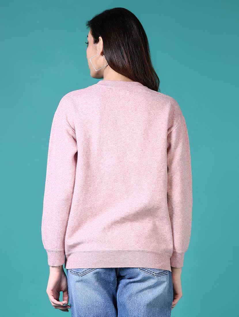 women solid long sleeves pullover - 21630990 -  Standard Image - 3