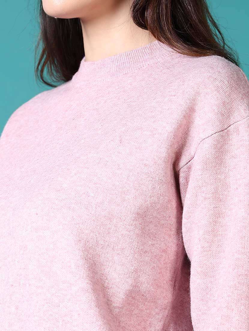 women solid long sleeves pullover - 21630990 -  Standard Image - 5