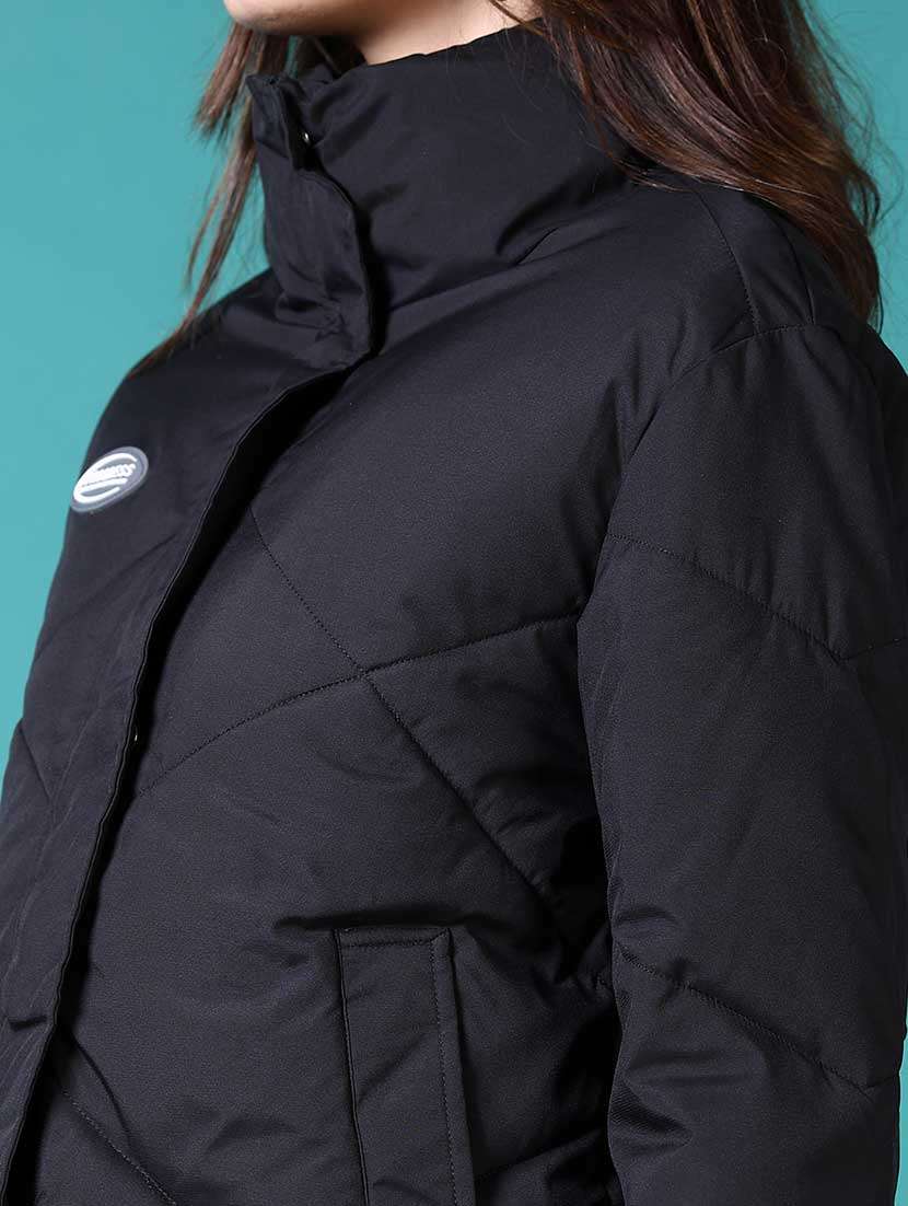 women solid long sleeve quilted jacket - 21631006 -  Standard Image - 5