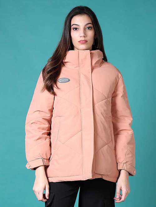 women solid long sleeve quilted jacket - 21631009 -  Standard Image - 0