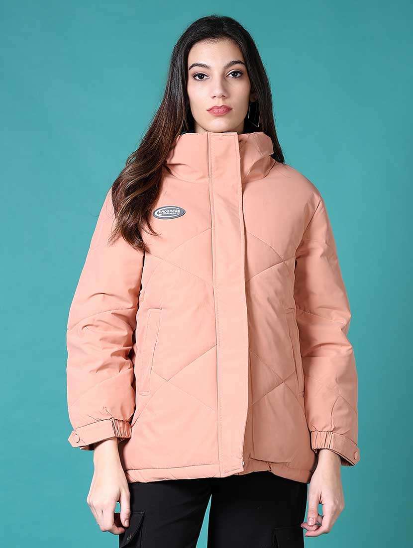 women solid long sleeve quilted jacket - 21631009 -  Zoom Image - 0
