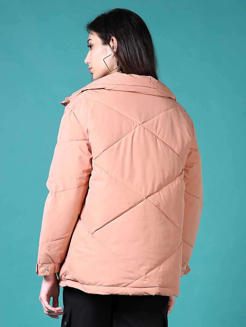 women solid long sleeve quilted jacket - 21631009 -  Standard Image - 3