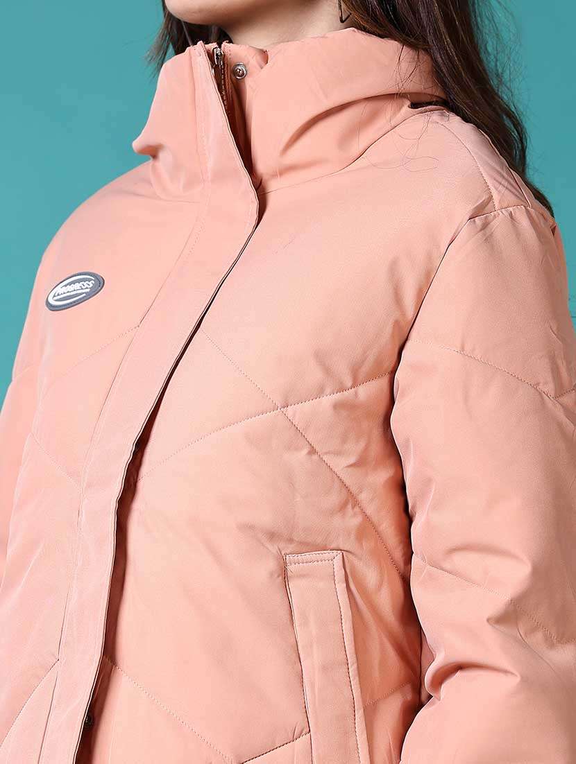 women solid long sleeve quilted jacket - 21631009 -  Standard Image - 5