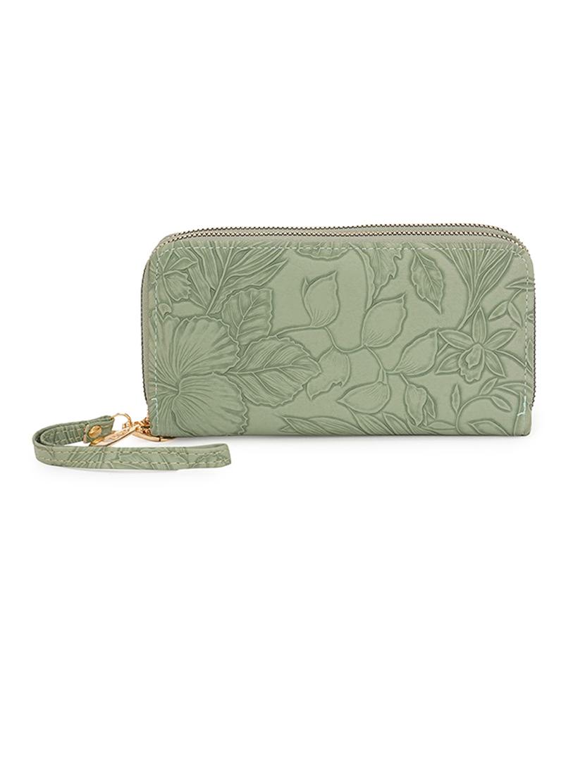 women green leatherette wallet