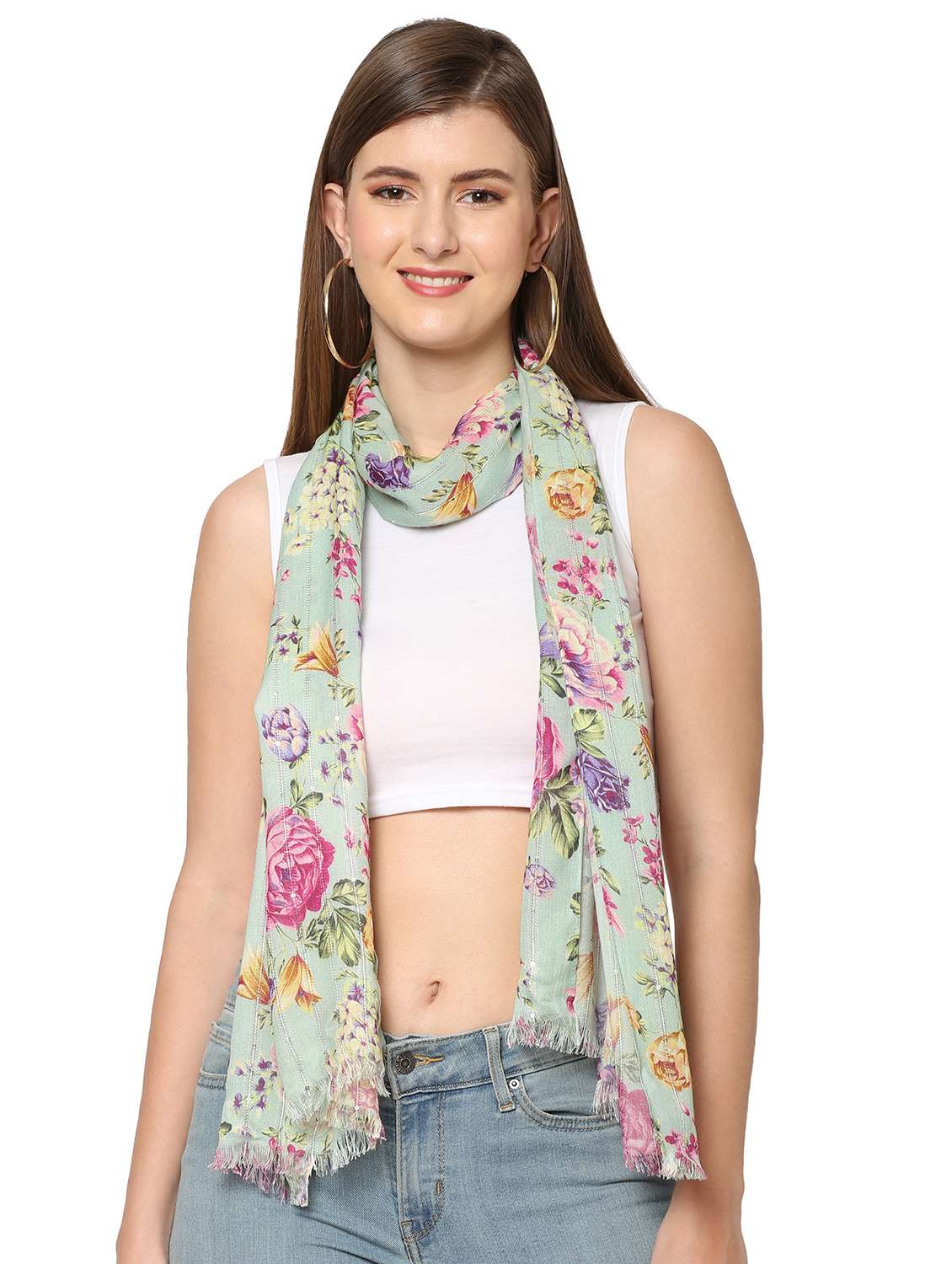 women printed everyday wrap scarf