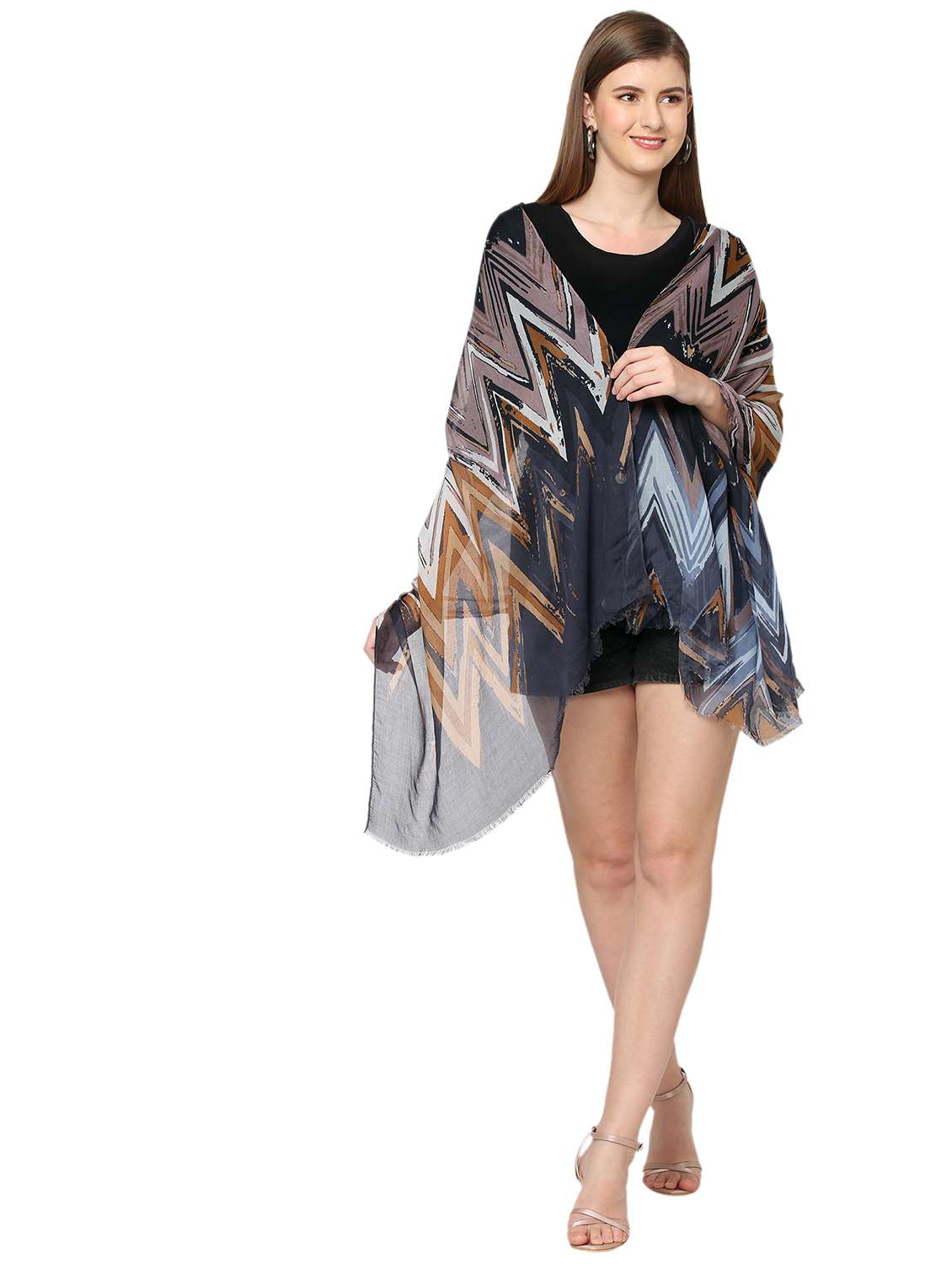 women printed everyday wrap scarf - 21631456 - Standard Image - 3