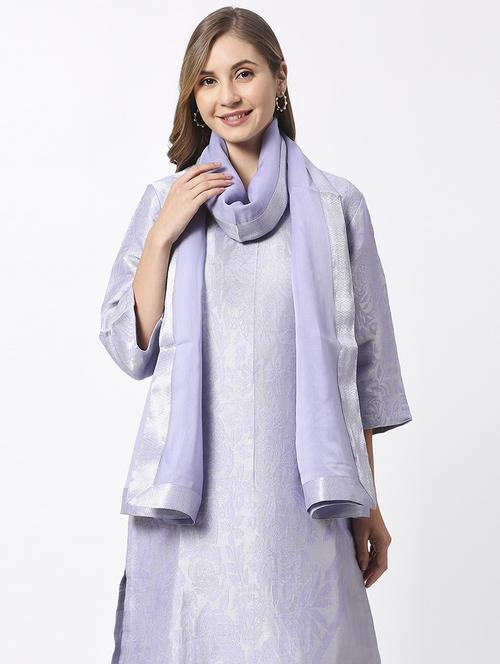 women plain lace bordered dupatta - 21631551 - Standard Image - 0