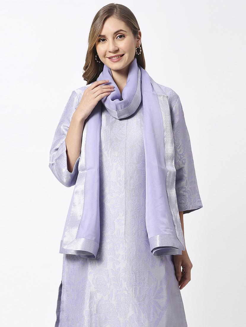 women plain lace bordered dupatta - 21631551 - Zoom Image - 0