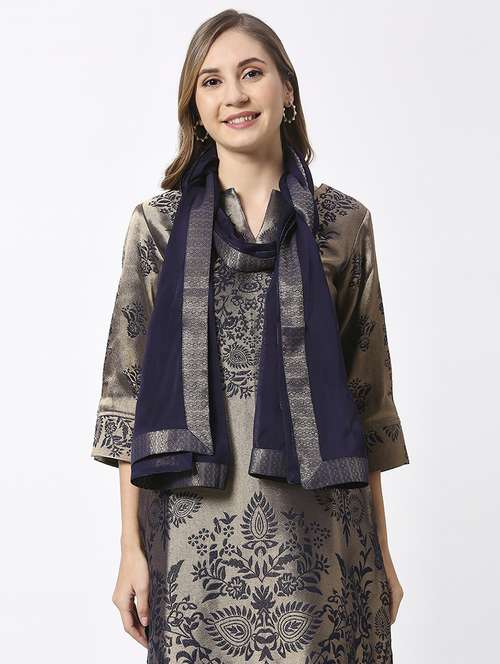 women plain lace bordered dupatta - 21631553 - Standard Image - 0