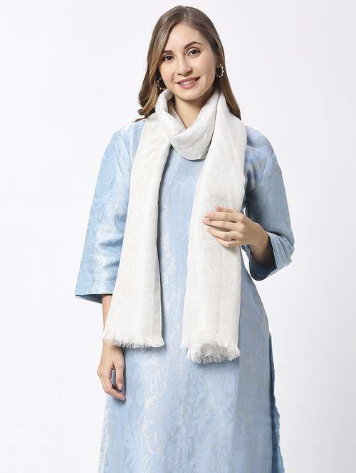 women brocade floral designed dupatta