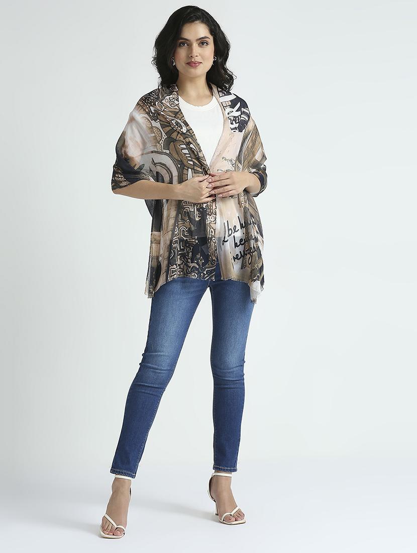 women printed everyday wrap scarf - 21631557 - Standard Image - 3