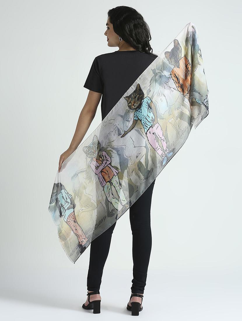 women printed everyday wrap scarf - 21631568 - Standard Image - 3
