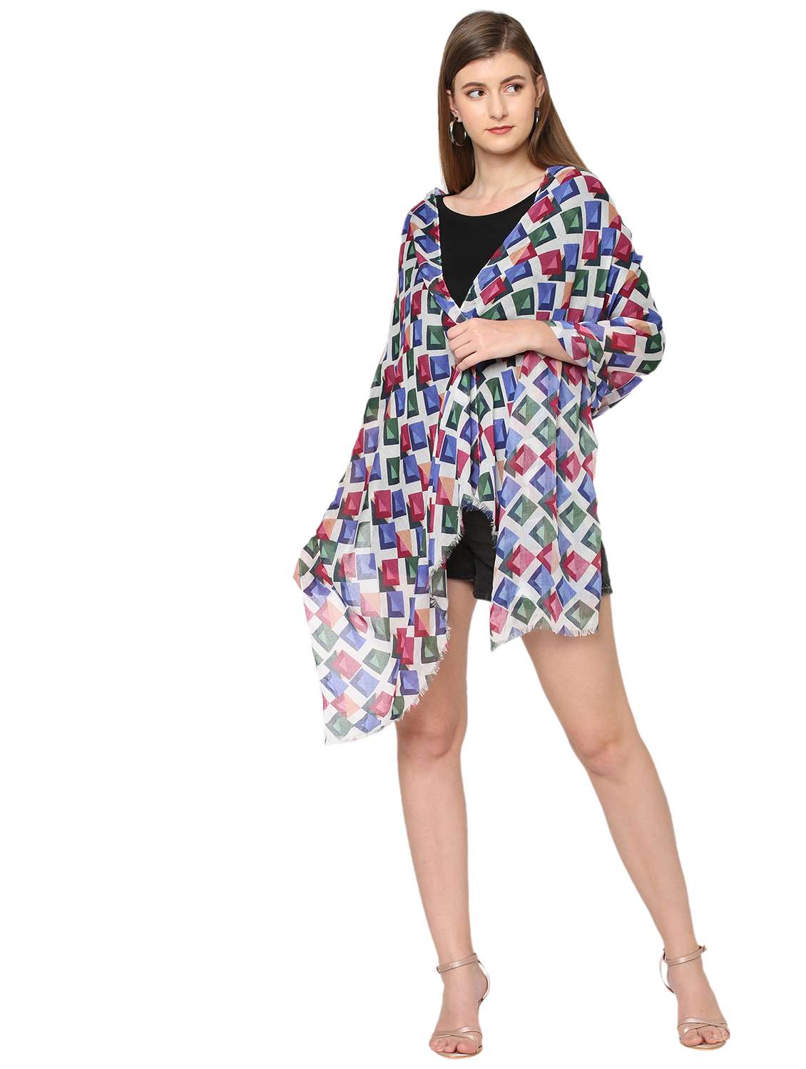 women printed everyday wrap scarf - 21631578 -  Standard Image - 3