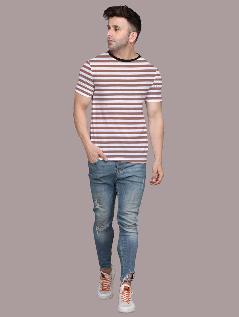 men slim fit striped short sleeve t-shirt - 21631914 - Standard Image - 3