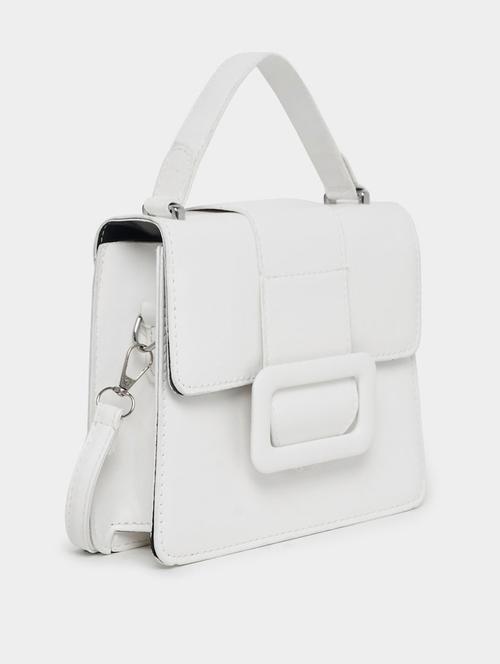 women white solid handbag - 21631984 - Standard Image - 0
