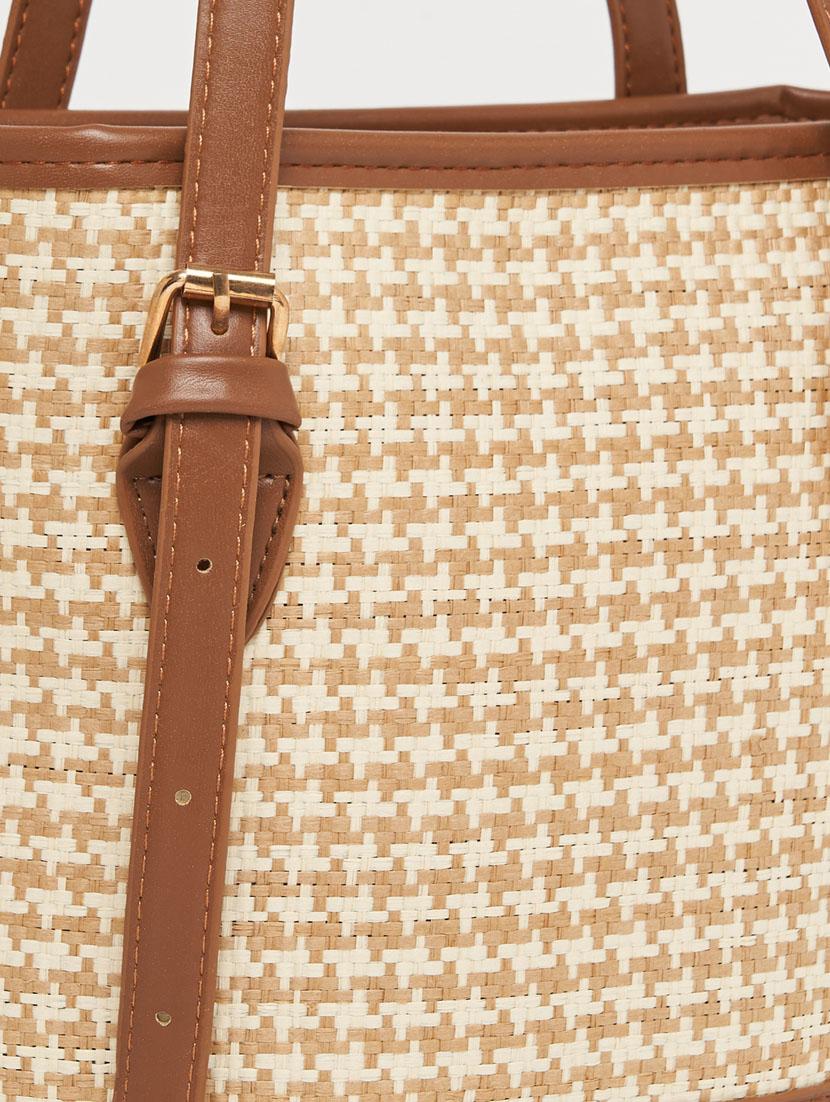 women tan textured handbag - 21631986 - Standard Image - 3