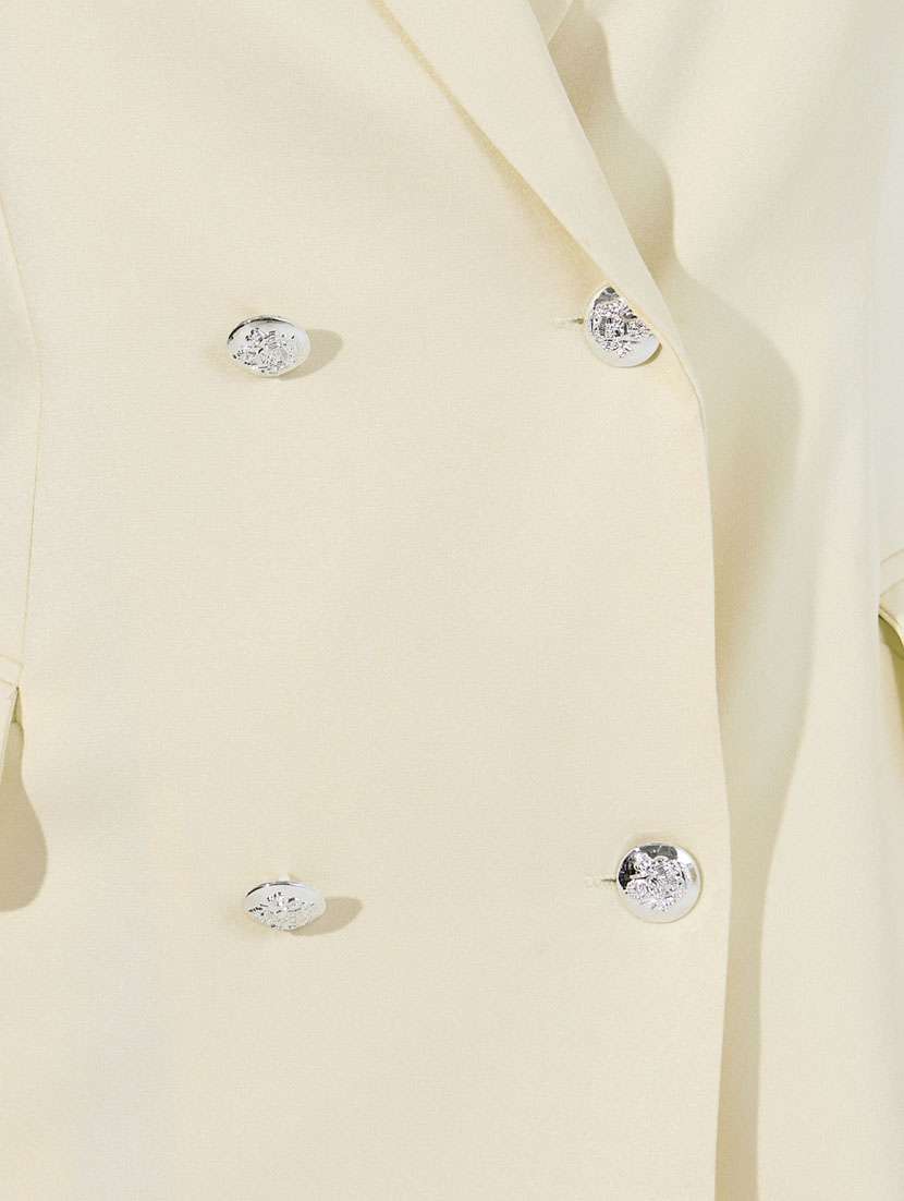 women cream solid long sleeve blazers  - 21632005 -  Standard Image - 5