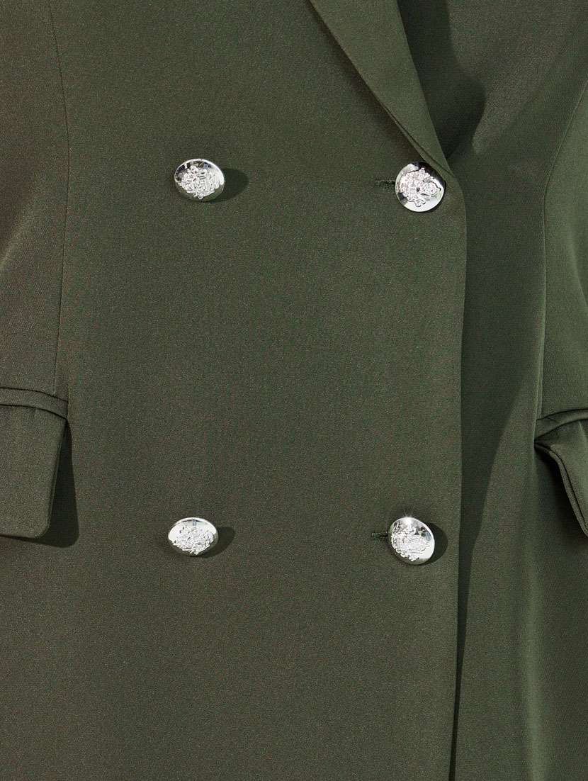 women olive solid long sleeve blazer - 21632006 -  Standard Image - 5