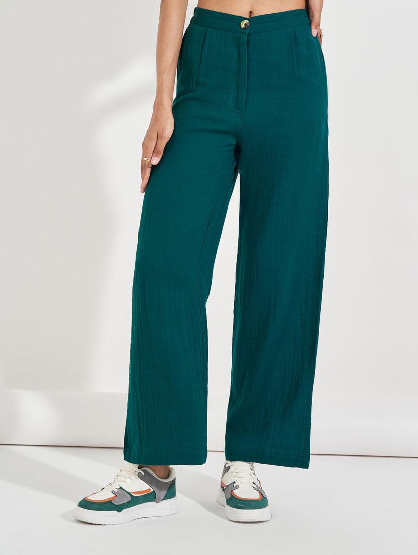 women solid wide leg trouser - 21632018 - Zoom Image - 0