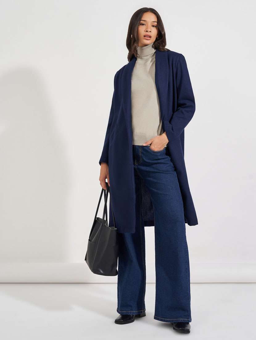 women solid trench overcoat - 21632022 -  Standard Image - 3