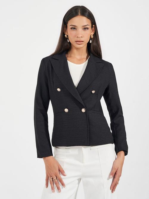 women solid long sleeve formal blazer - 21632036 -  Standard Image - 0