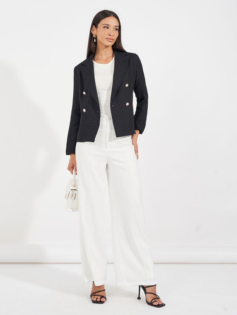 women solid long sleeve formal blazer - 21632036 - Standard Image - 3