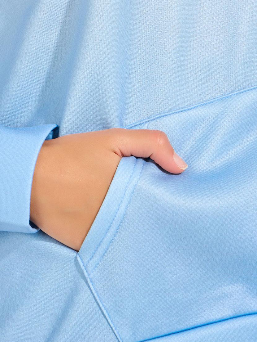 women light blue solid long sleeve sweatshirt - 21632052 - Standard Image - 3
