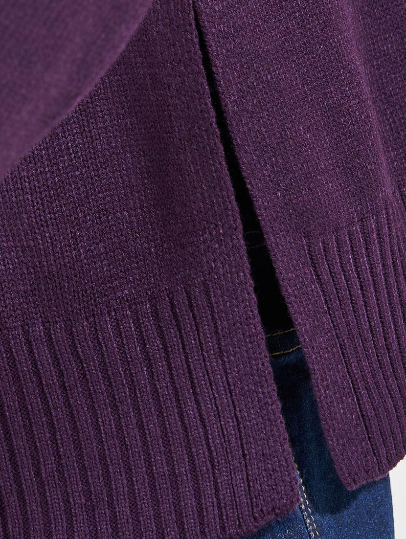 women purple self design long sleeve pullover - 21632069 - Standard Image - 3
