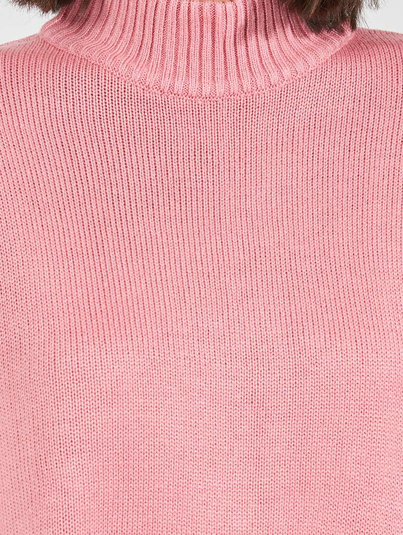 women pink self design long sleeve pullover - 21632072 -  Standard Image - 3