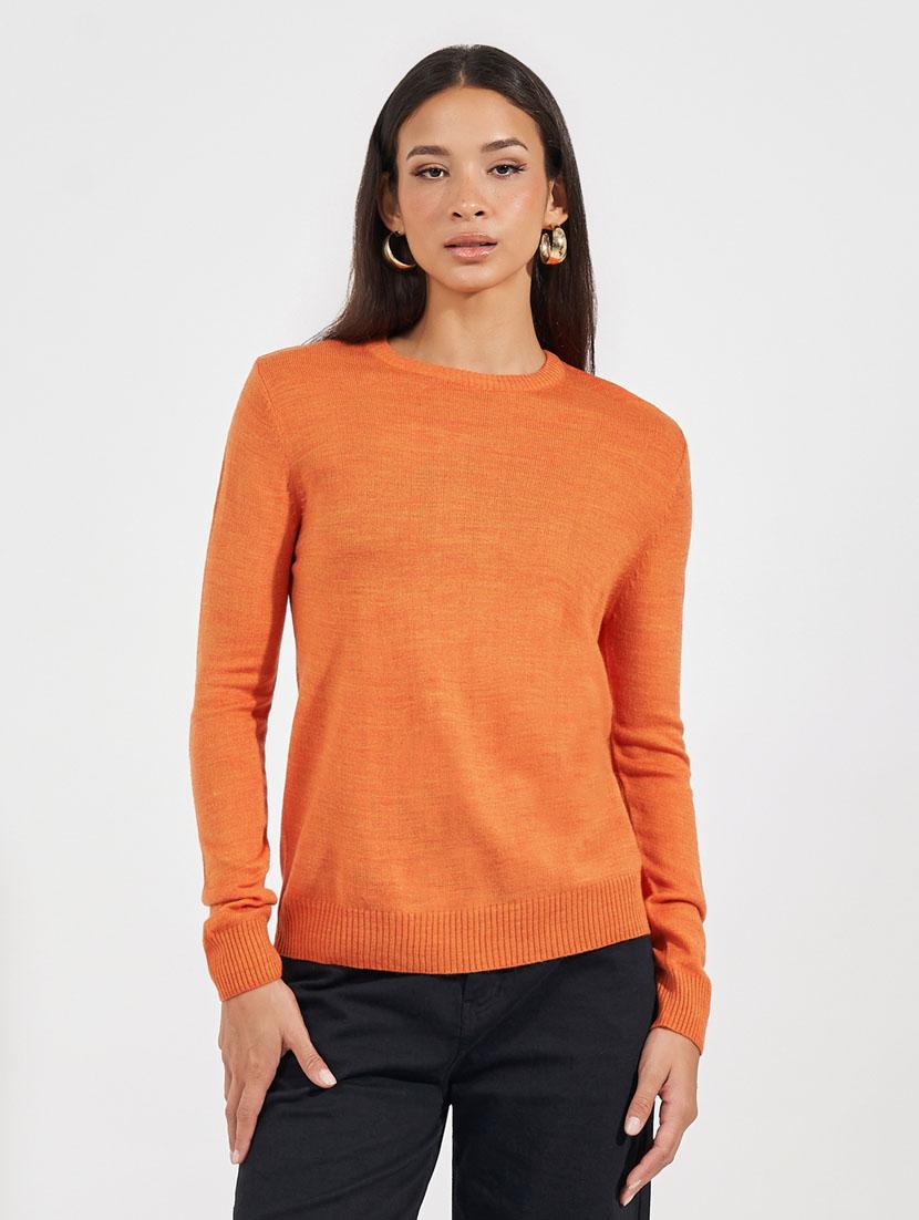 women round neck acrylic pullover - 21632077 -  Zoom Image - 0