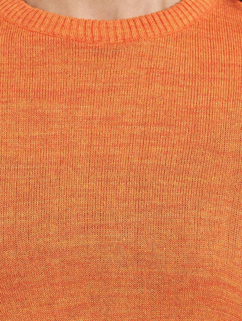 women round neck acrylic pullover - 21632077 - Standard Image - 3