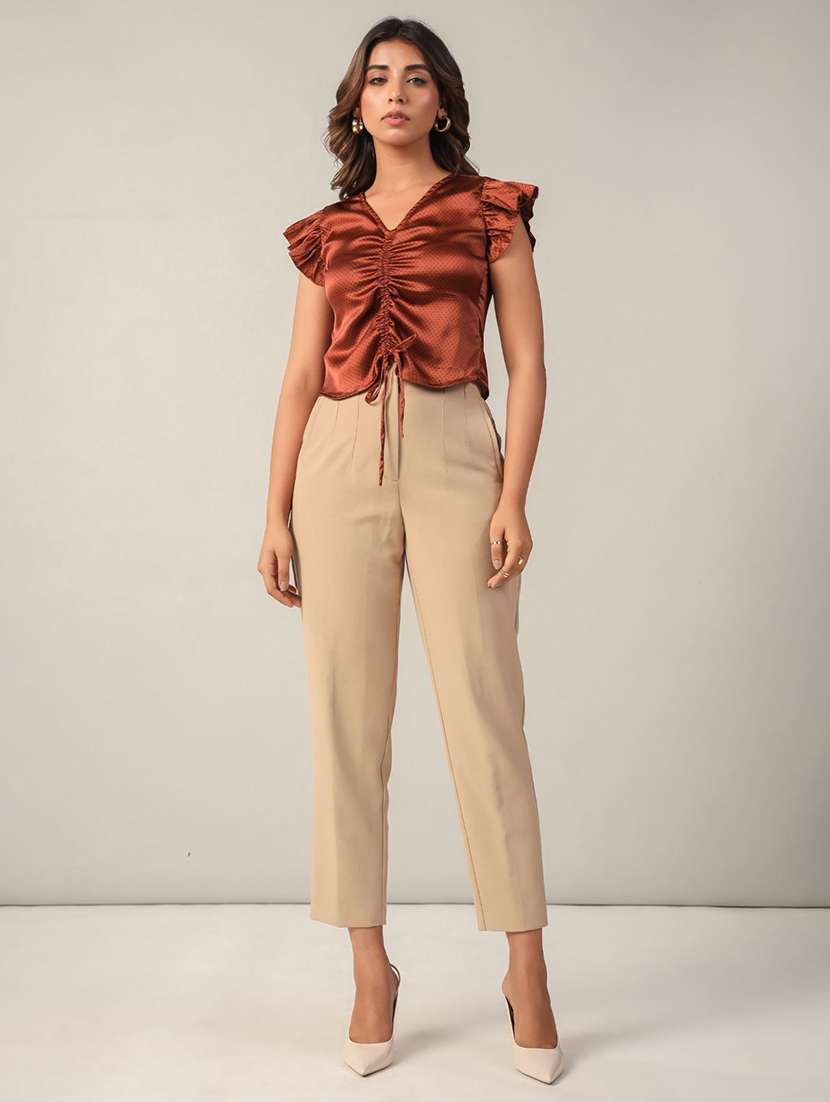 women solid crop top - 21632103 -  Standard Image - 3