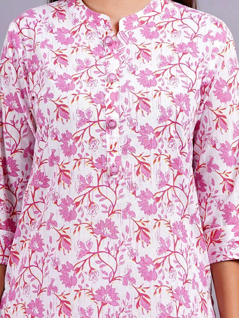 women floral mandarin neck kurta palazzo set - 21632410 - Standard Image - 5