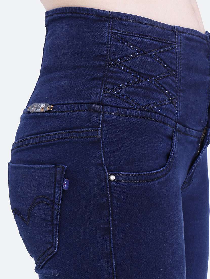 women plain skinny fit denim jeans - 21632454 - Standard Image - 5