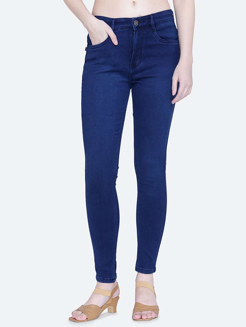 women plain skinny fit denim jeans - 21632478 -  Zoom Image - 0