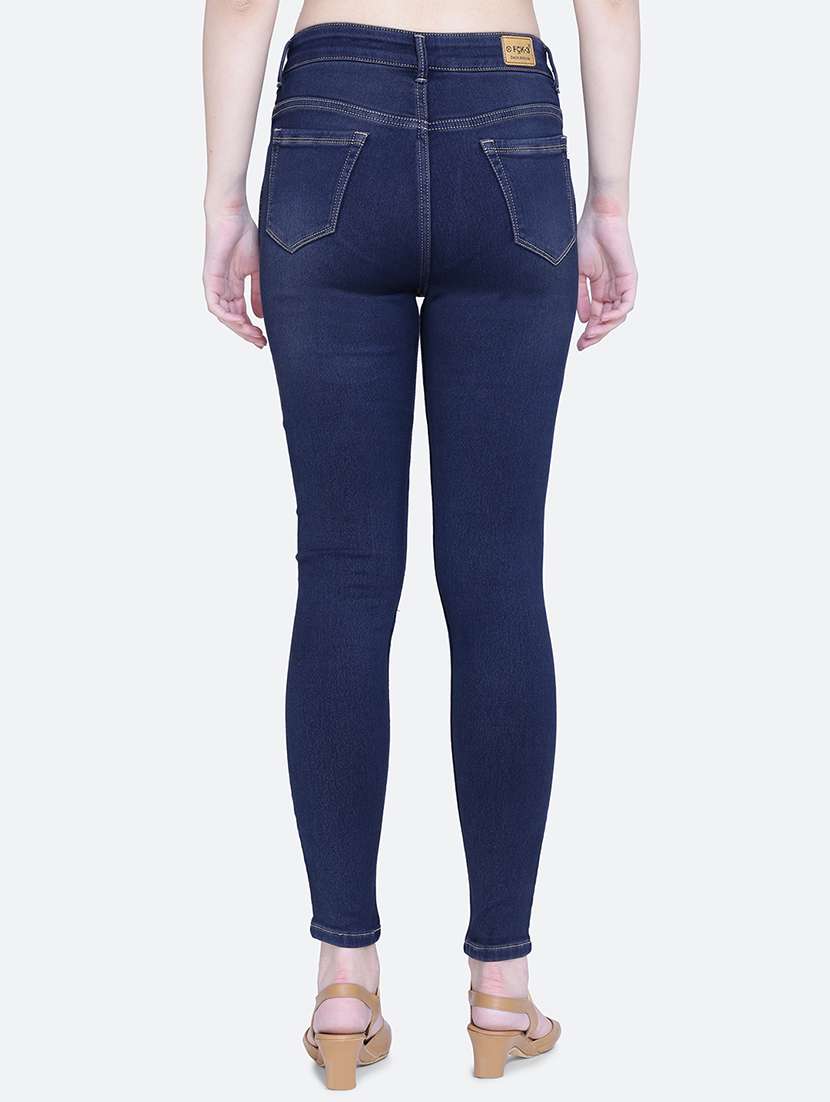 women plain skinny fit denim jeans - 21632485 -  Standard Image - 3