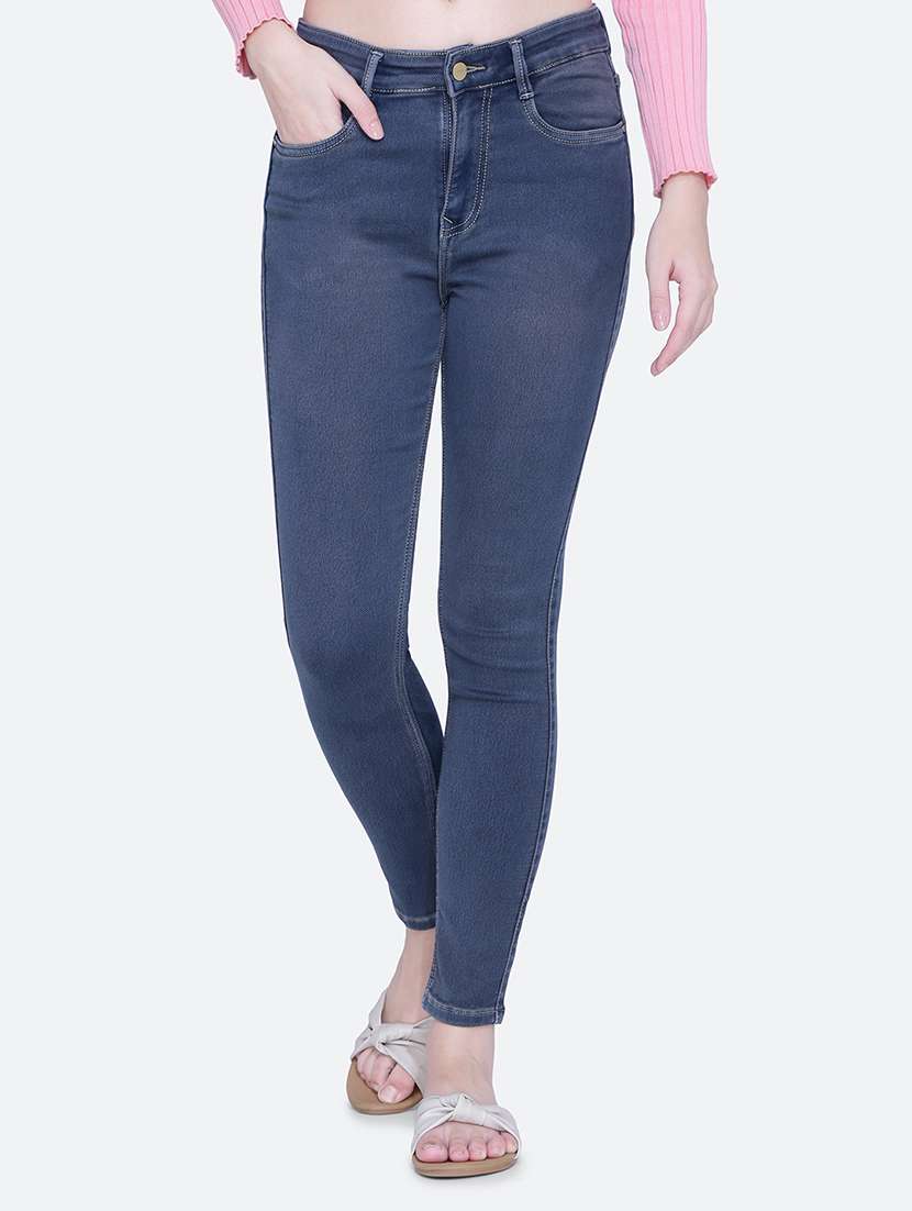 women plain skinny fit denim jeans - 21632497 -  Zoom Image - 0